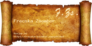 Frecska Zsombor névjegykártya