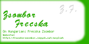 zsombor frecska business card